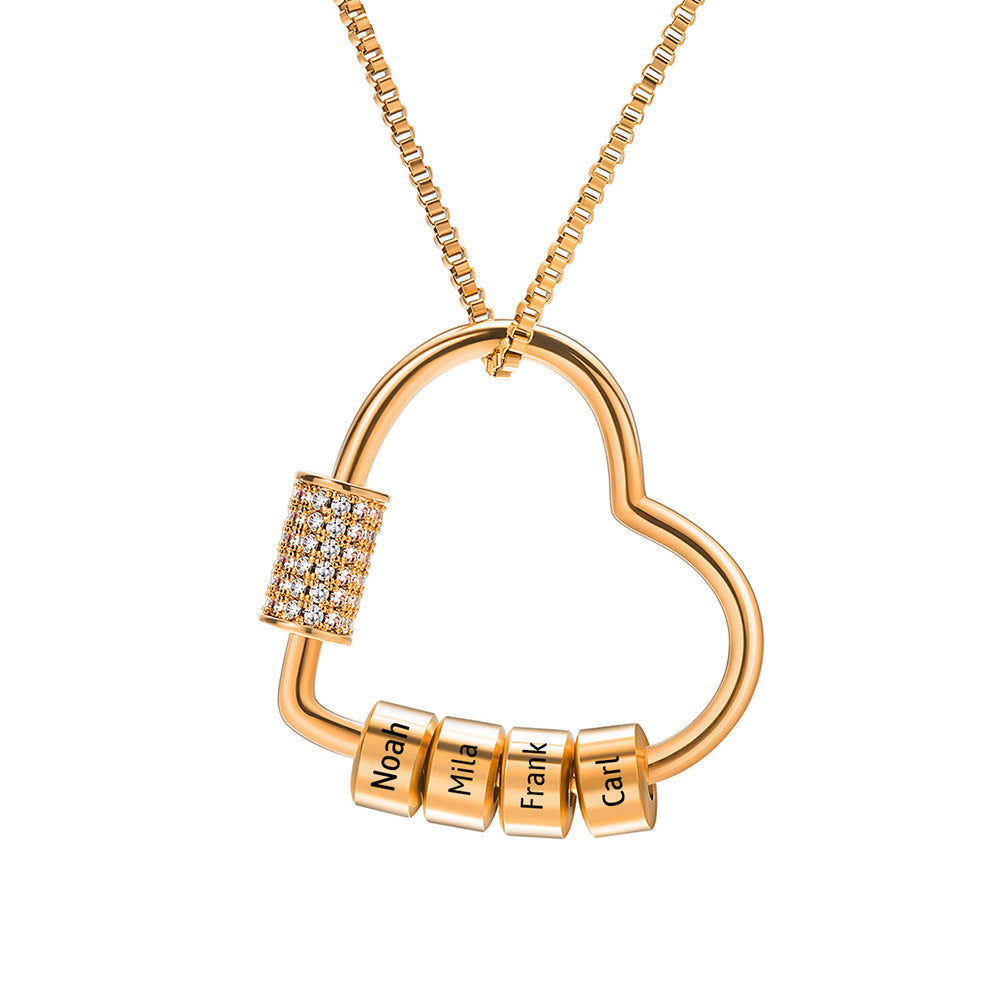 Heart Pendant Family Name Necklace