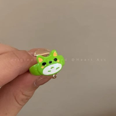Funny Cartoon Monster Kitten Ring Gift for Girls