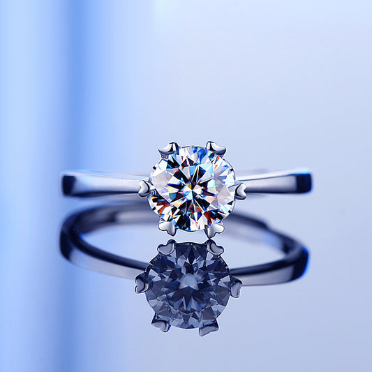 1 Carat Moissanite Solitaire Diamond Ring for Her