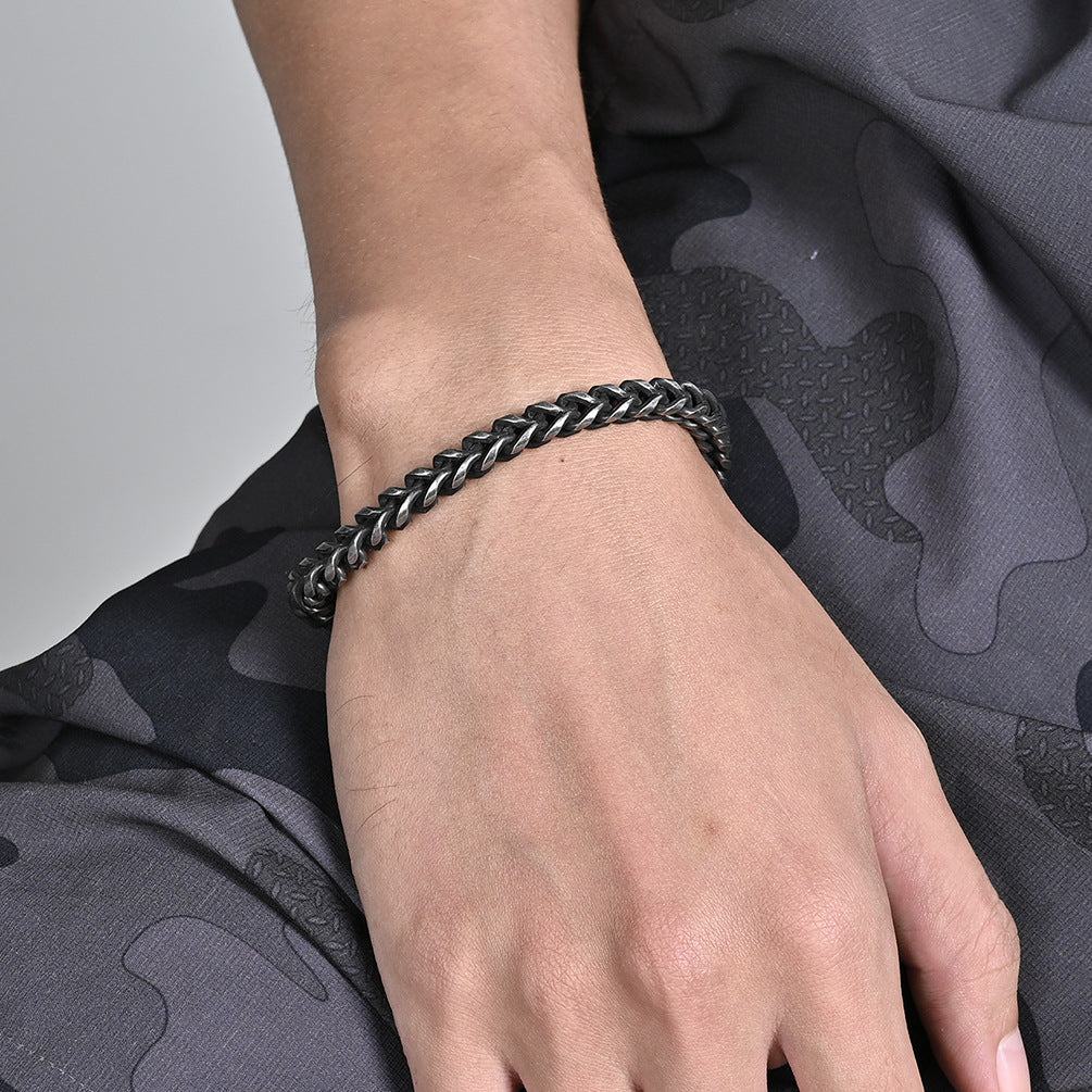 Custom Engraved Mens Vintage Bracelets Stainless Steel 8.5 Inches