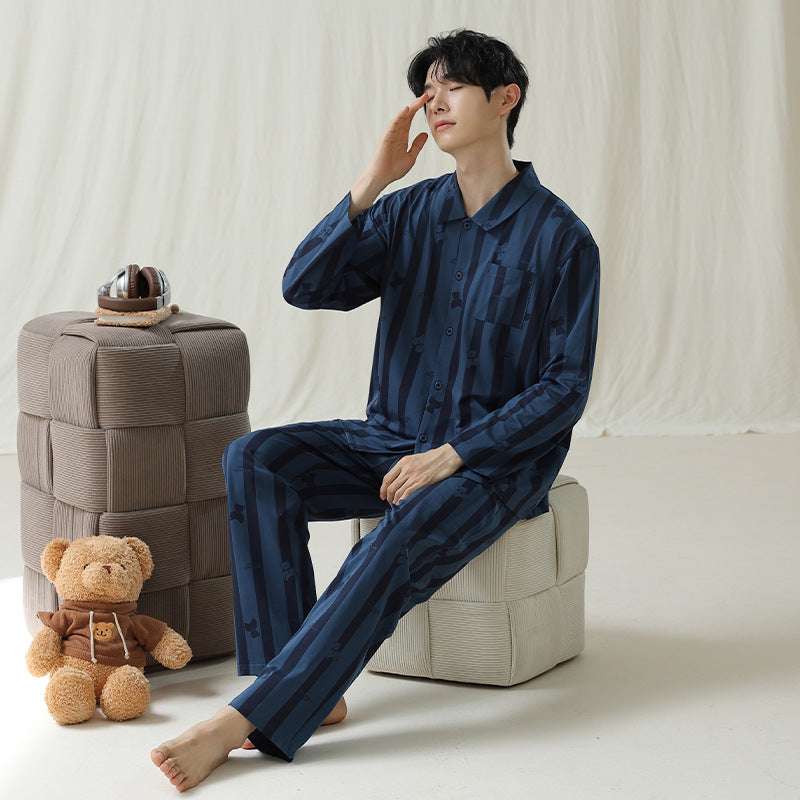 Bear Pattern Couples Pajamas Set - Premium Cotton