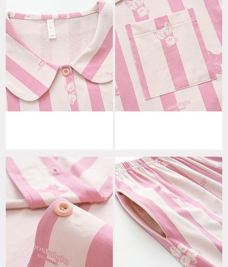 Bear Pattern Couples Pajamas Set - Premium Cotton