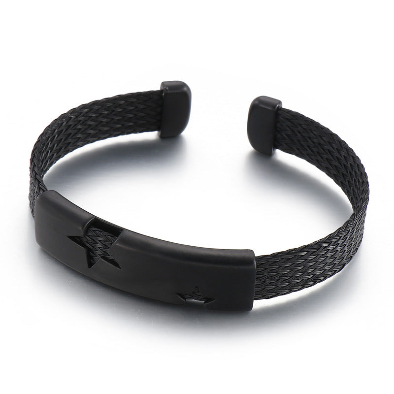 Custom Name Engraved Mens Bangle Bracelet