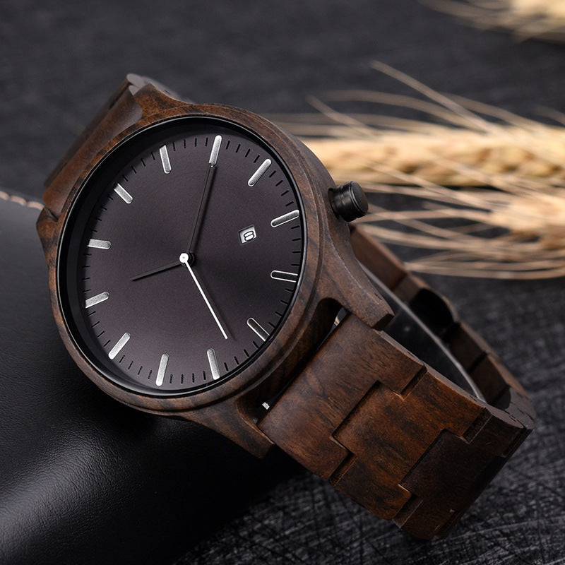 Matching Simple Wood Couple Watch Set with Custom Names