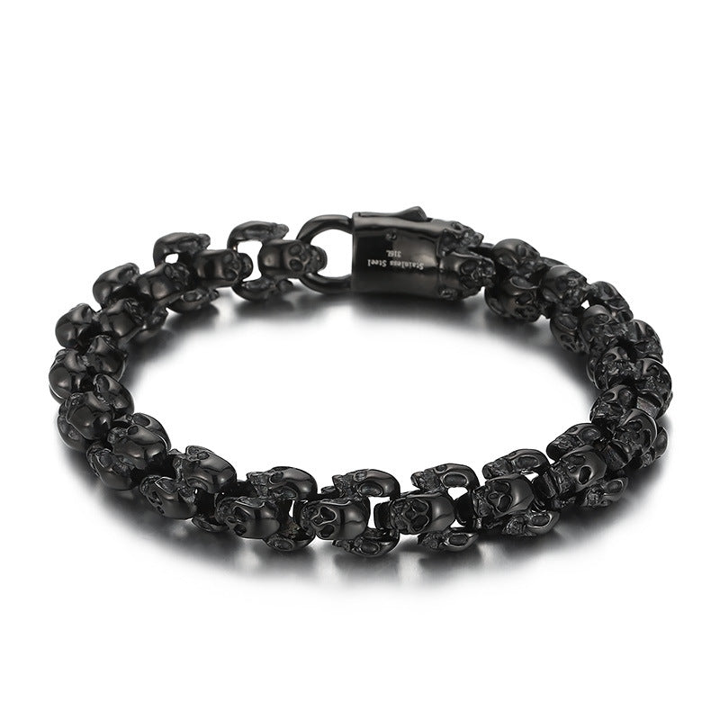 Custom Engraved Skull Retro Bracelet for Men