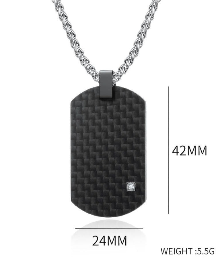 Customized Engraved Army Tag Mens Pendant Necklace