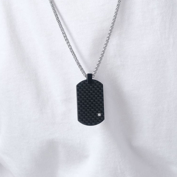 Customized Engraved Army Tag Mens Pendant Necklace