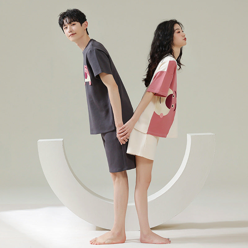 Couple Matching Bear Summer Pajamas Set
