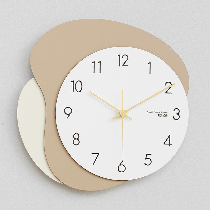 Modern Odd Shaped Analog Silent Clock Coffee