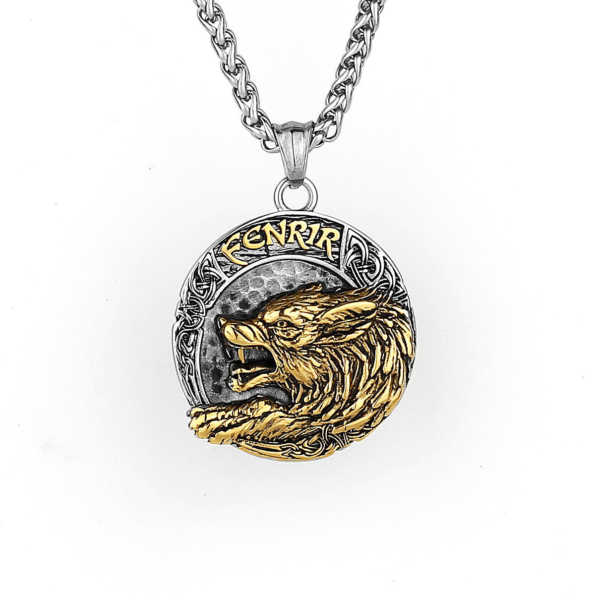 Mens Fenrir Wolf Style Thick Chain Necklace