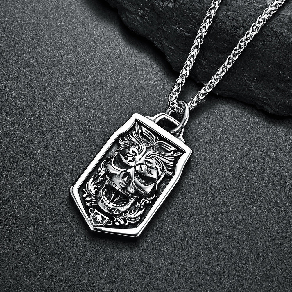 Skull Goth Style Pendant Necklace Gift for Motorcyclists