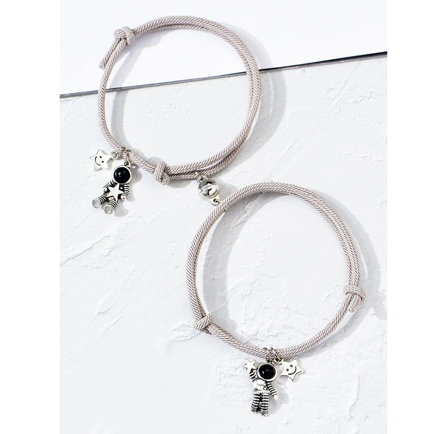 Astronauts Magnetic Connecting Couple Bracelets Set