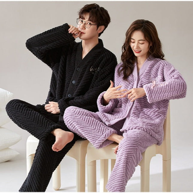 Matching Flannel Pajamas Set for Couples