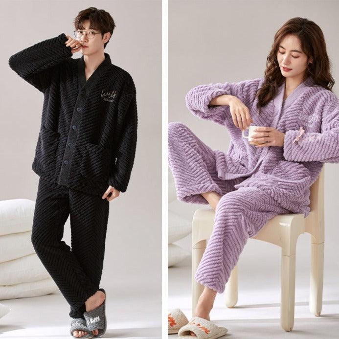 Matching Flannel Pajamas Set for Couples