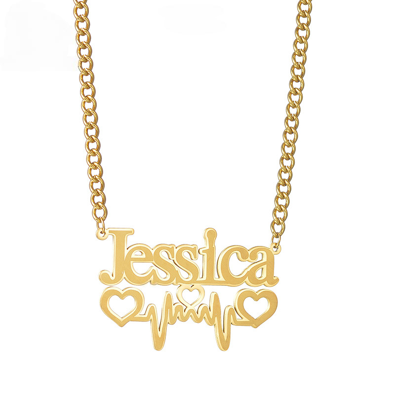 Heartbeat Personalized Name Necklace
