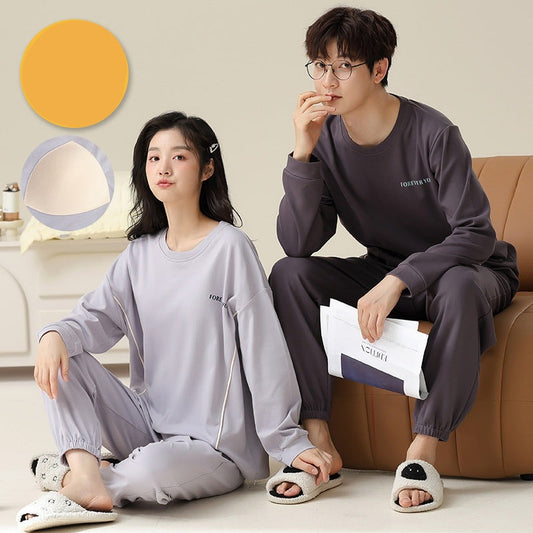 Couples Matching PJs Nightwear Pajamas Set with Padded Bra