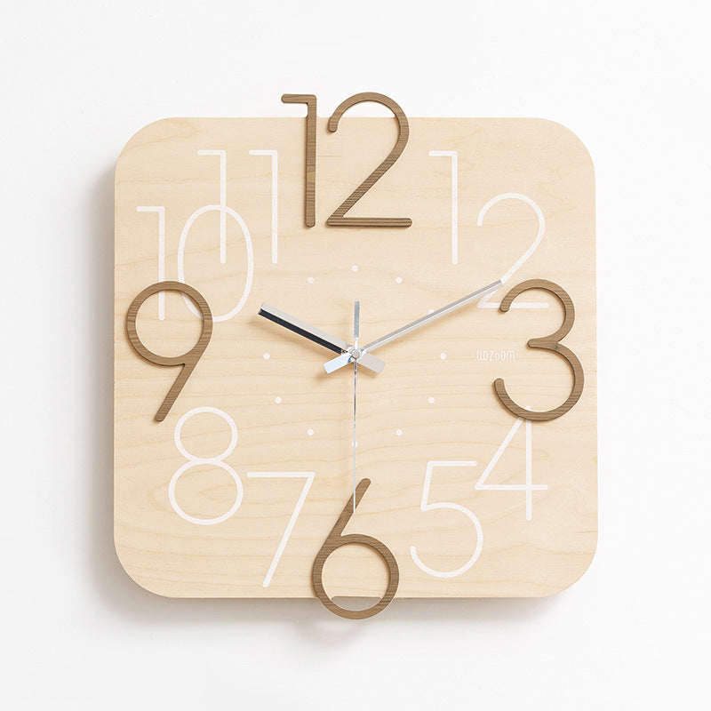 Irregular Numerals Square Analog Wall Clock