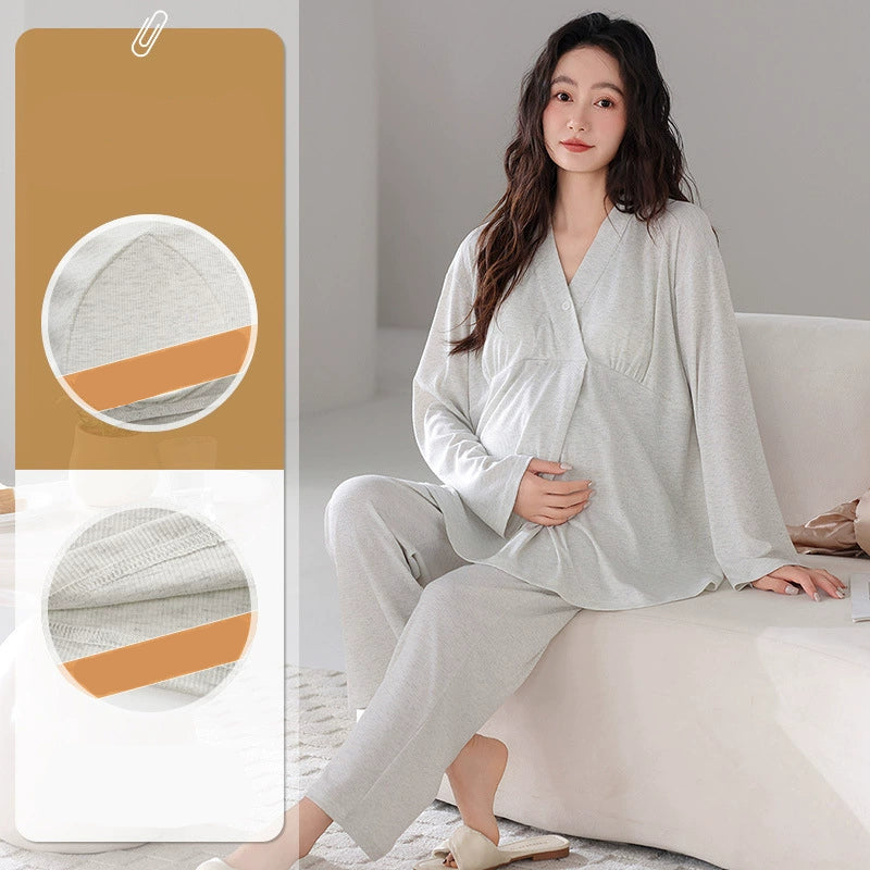 Soft Maternity Nursing Pajamas Set
