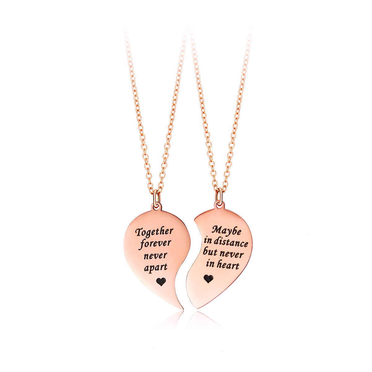 Engraved Together Forever Necklaces Set for Couples