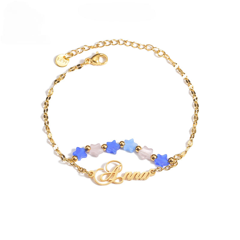 Personalized Beaded Stars Name Bracelet