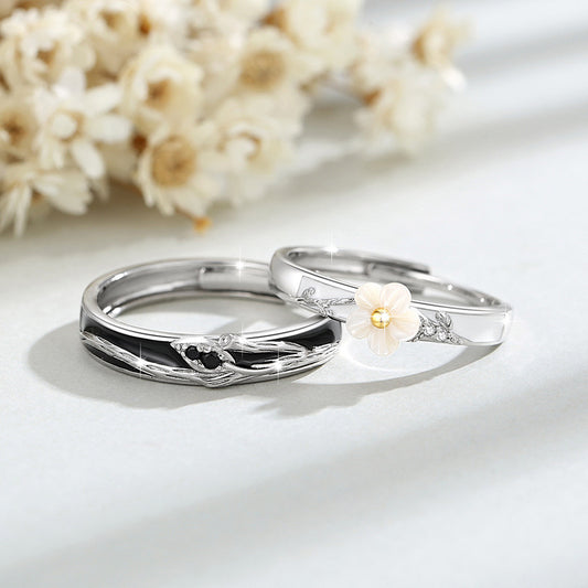 Engraved 2 Pcs Set of Promise Rings for Couples