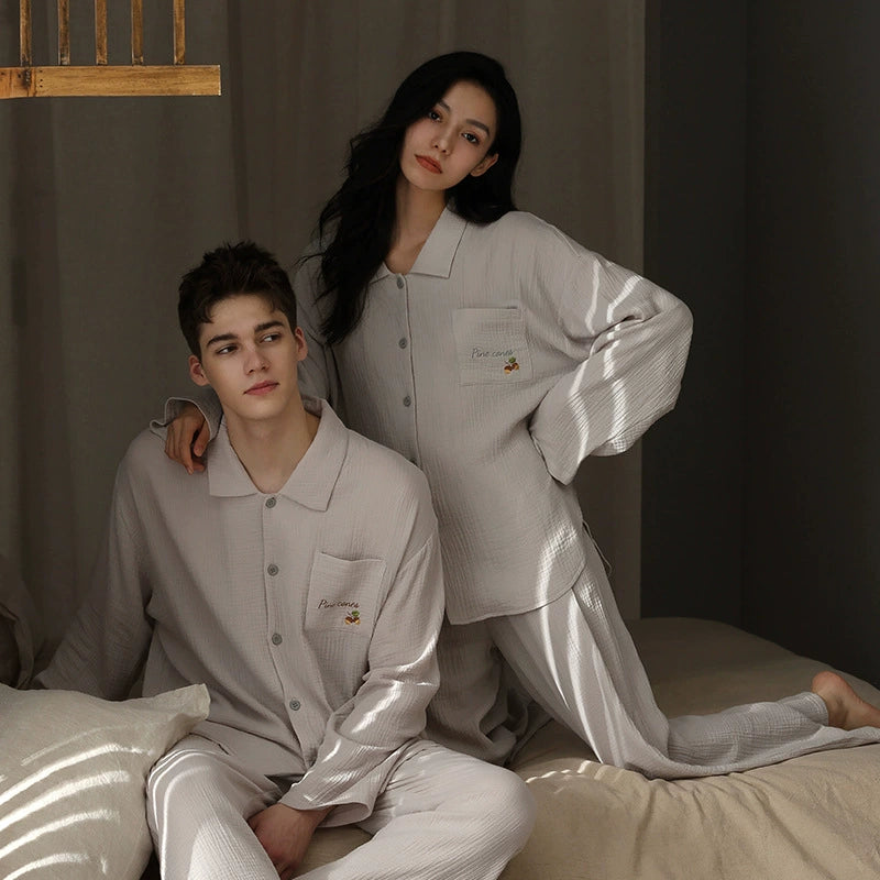 Gullei™ Pajamas Set Long Sleeve Button-front 100% Cotton