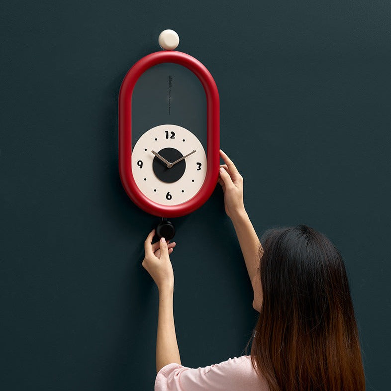 Long Minimalist Pendulum Analog Wall Clock