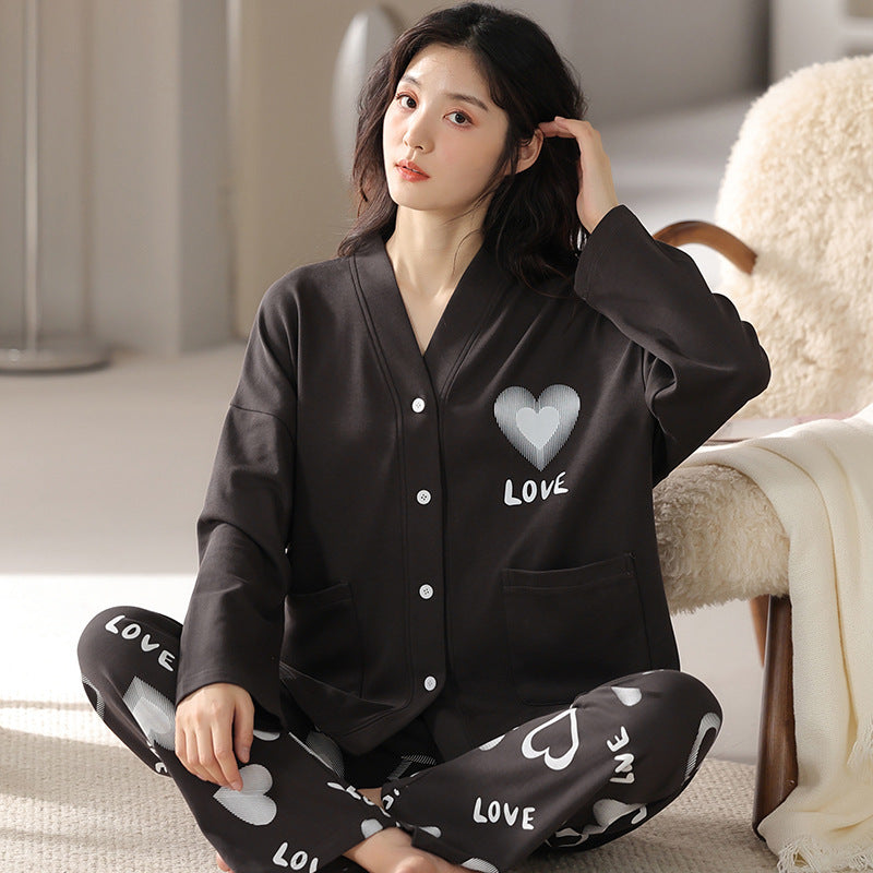 Black Pajamas Women Loungewear Set