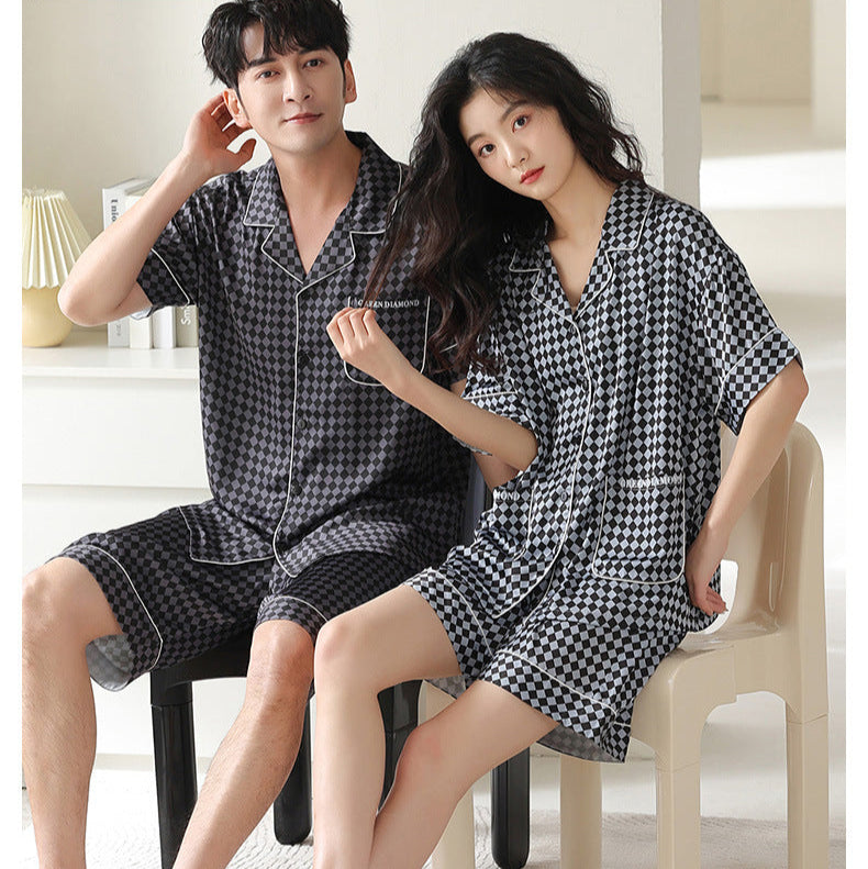 Checkered Couple PJs - Short Sleeve Matching Set