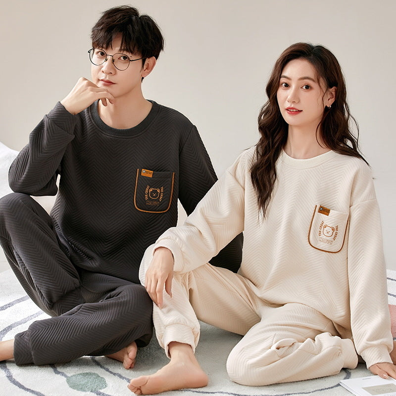 2 Piece Flannel Matching Wedding Pajamas Set