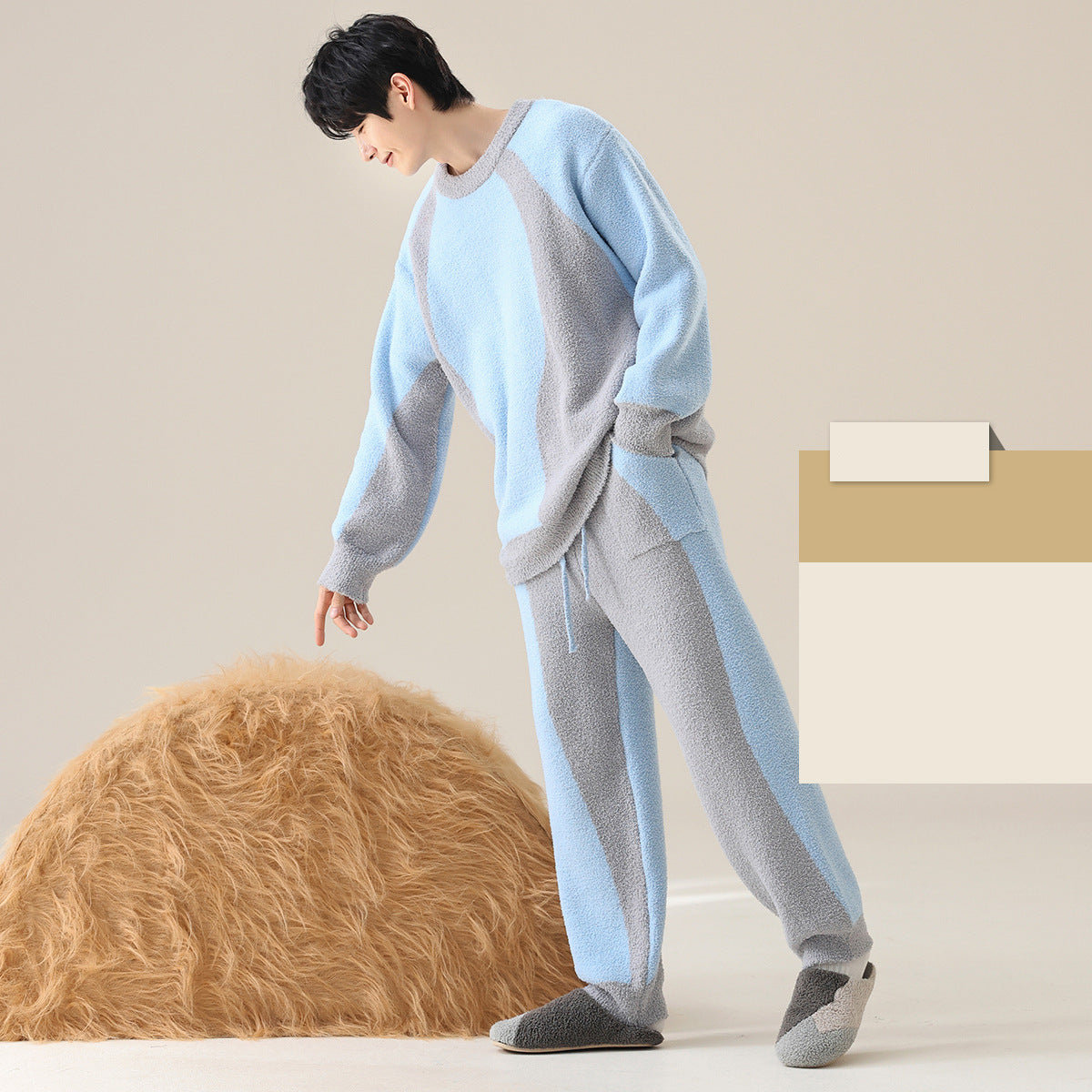 4-Piece Warm Pajamas/Loungewear Set for Couples