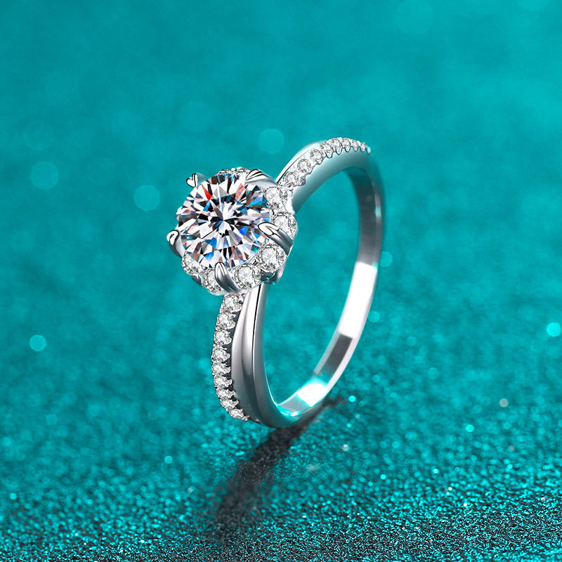 Custom 1 Carat Moissanite Womens Wedding Ring
