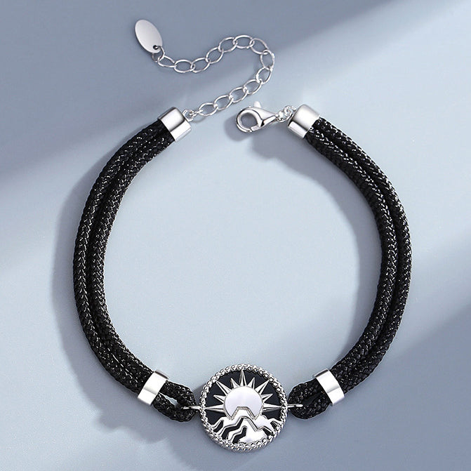 Engravable Ocean Mountain Romantic Couple Bracelets Set