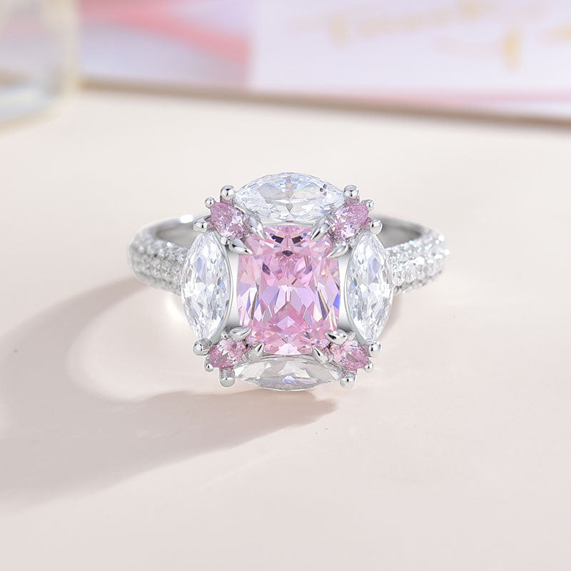 Lab Created Pink Diamond Promise Ring