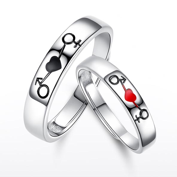 Custom Matching Hearts Promise Rings for Him and Her