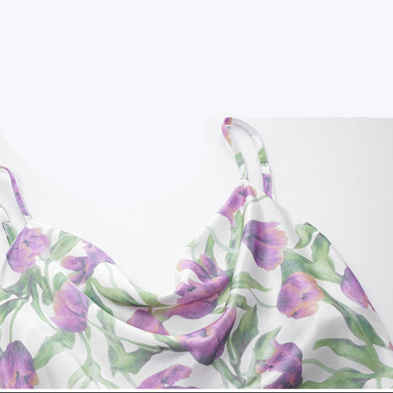 Floral Print Slip Suspender Nightie 100% Polyester