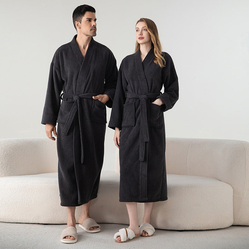 Thickened Flannel Matching Winter Robes Set