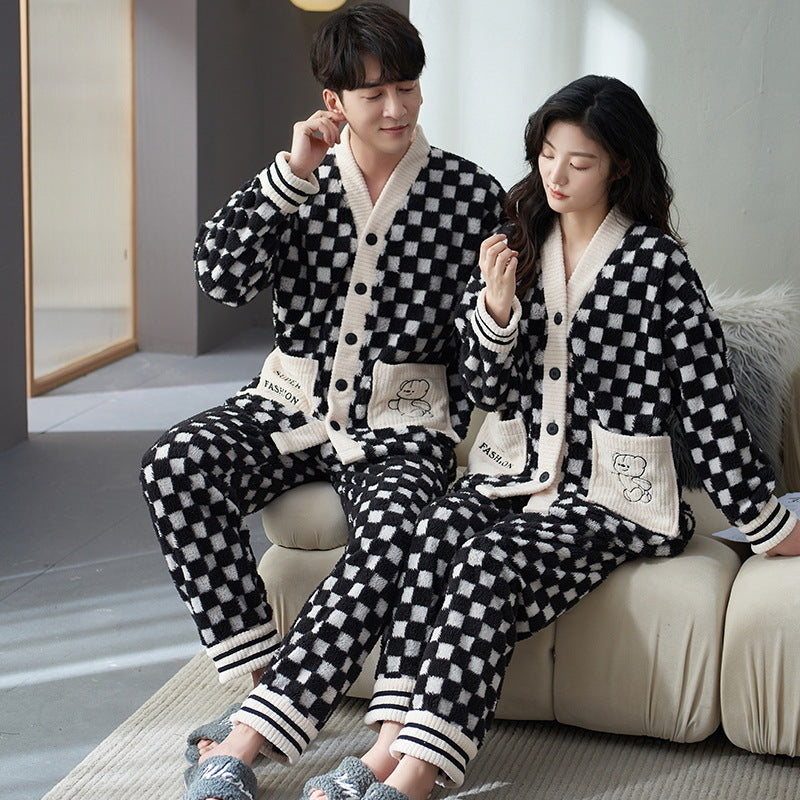 4-Piece Matching Checkered Flannel Pajamas Set