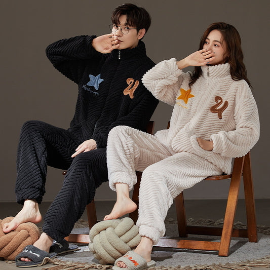 Matching Cozy Flannel Couples Pajamas Set
