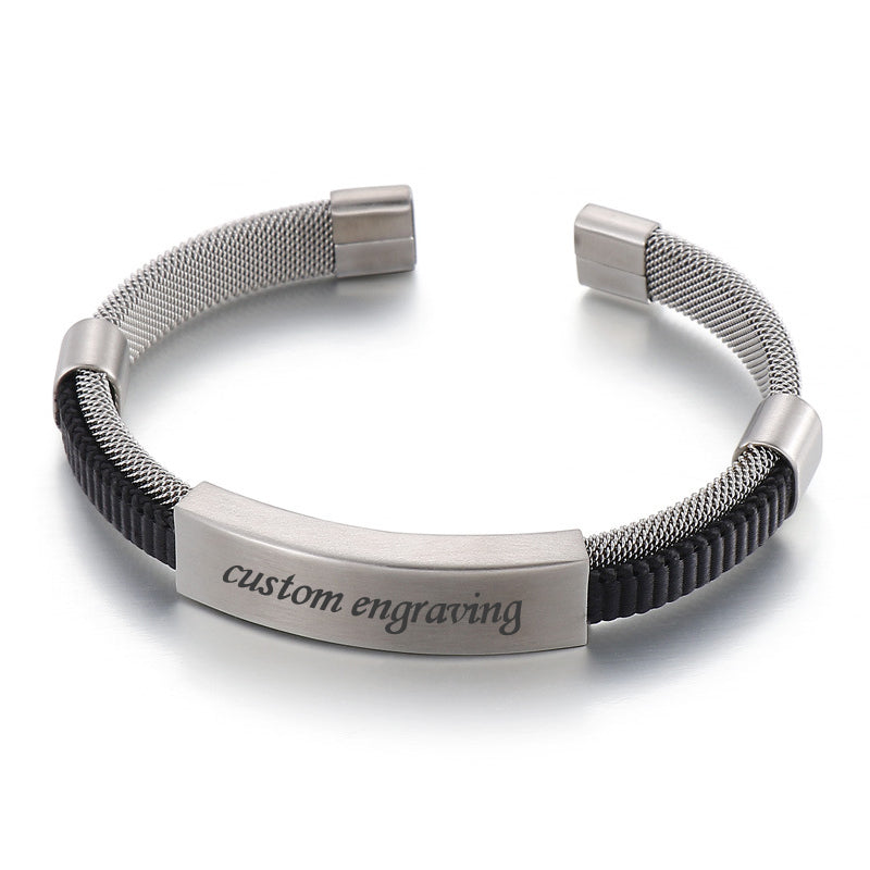 Custom Adjustable Size Mens Bangle Bracelet