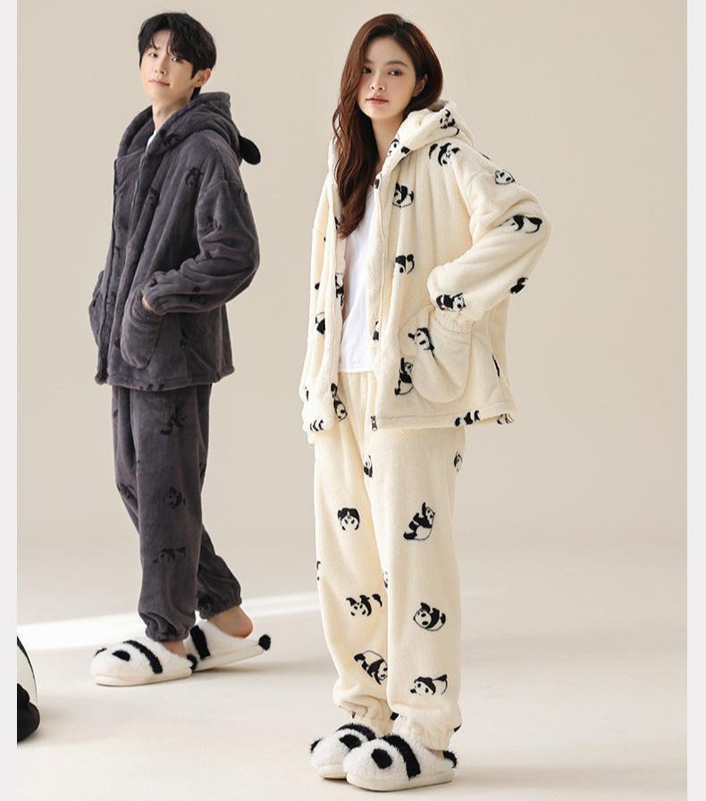 Cute Couples Panda Pajamas Set - Premium Polyester