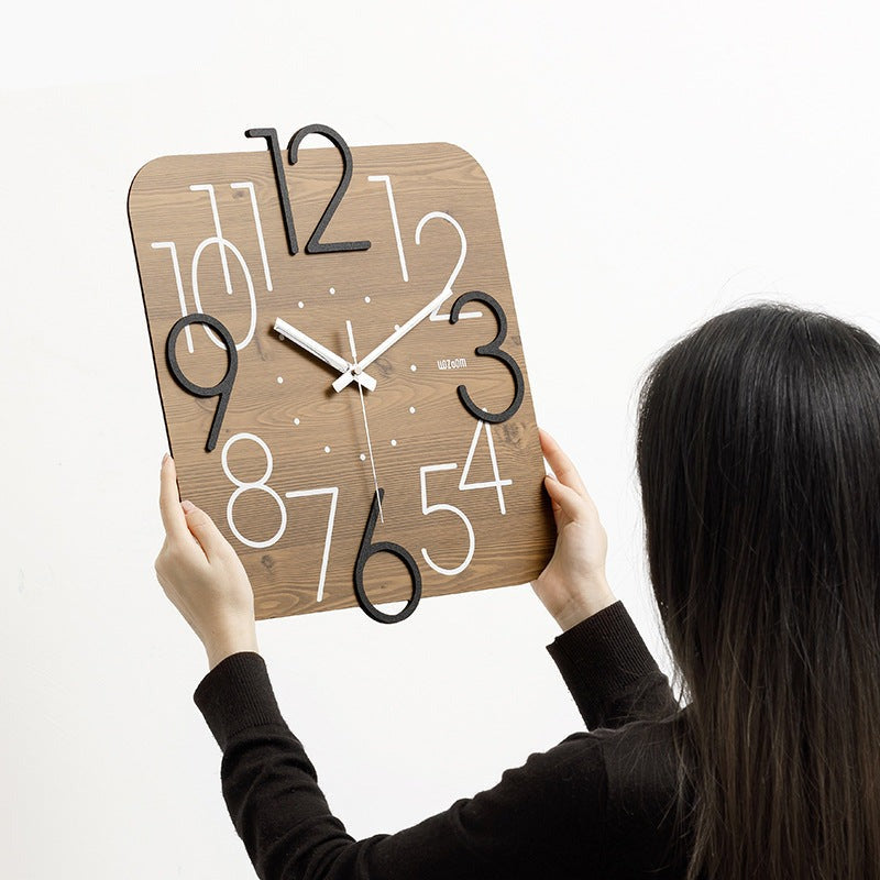 Irregular Numerals Square Analog Wall Clock