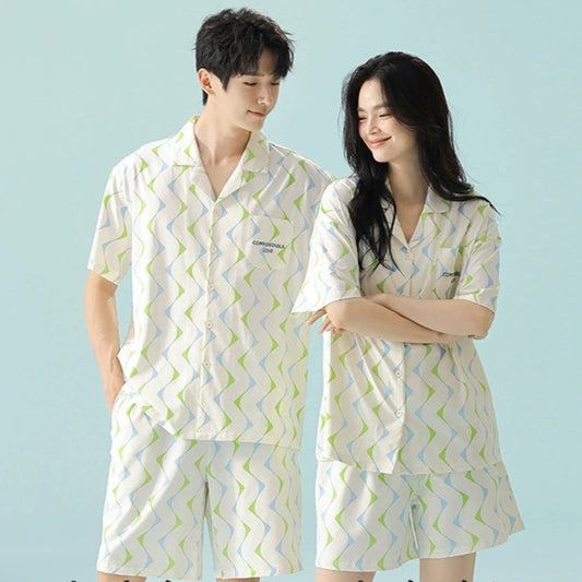 Gullei™ Matching Sleepwear Set Short Sleeve 100% Cotton