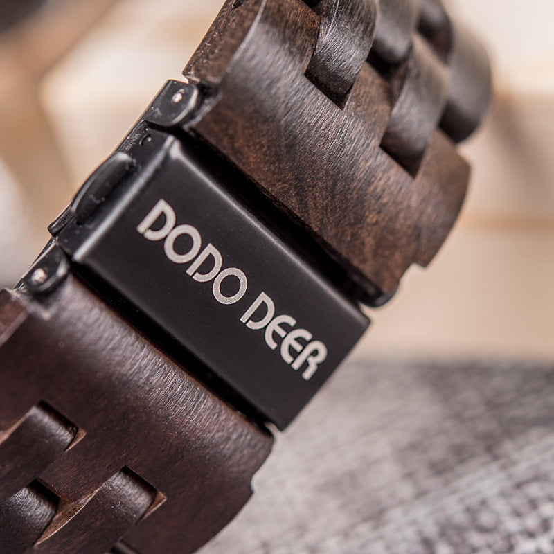 Matching Wood Couple Luminous Watch Set