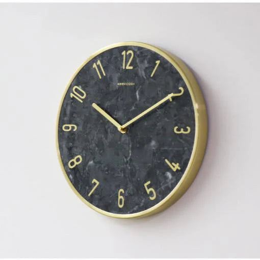 Natural Marble Pendulum Silent Wall Clock (14")