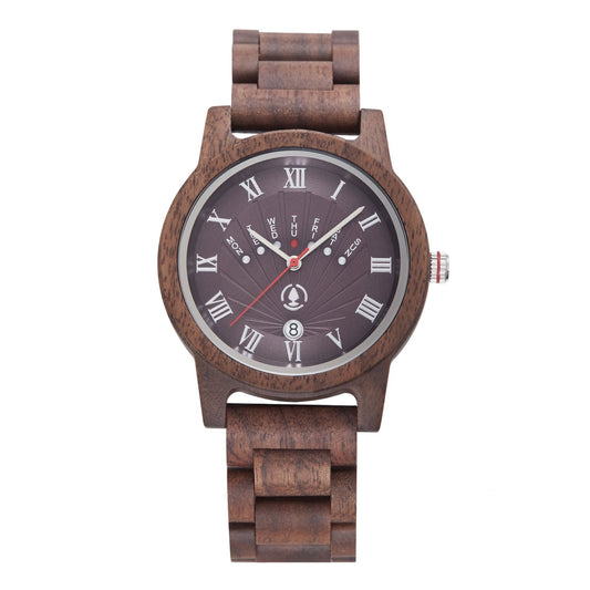 Mens Customized Wood Watch Roman Numbers