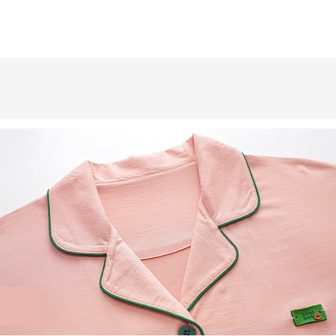 Classic Modal Couple Pajamas - Short Sleeve Collar