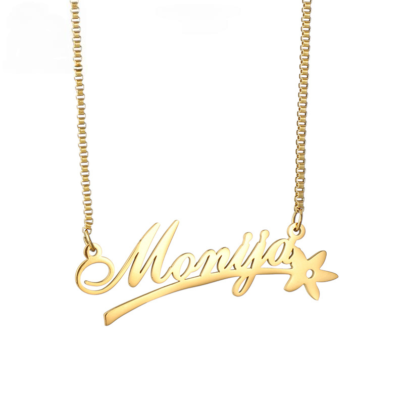 Cute Flower Custom Name Necklace