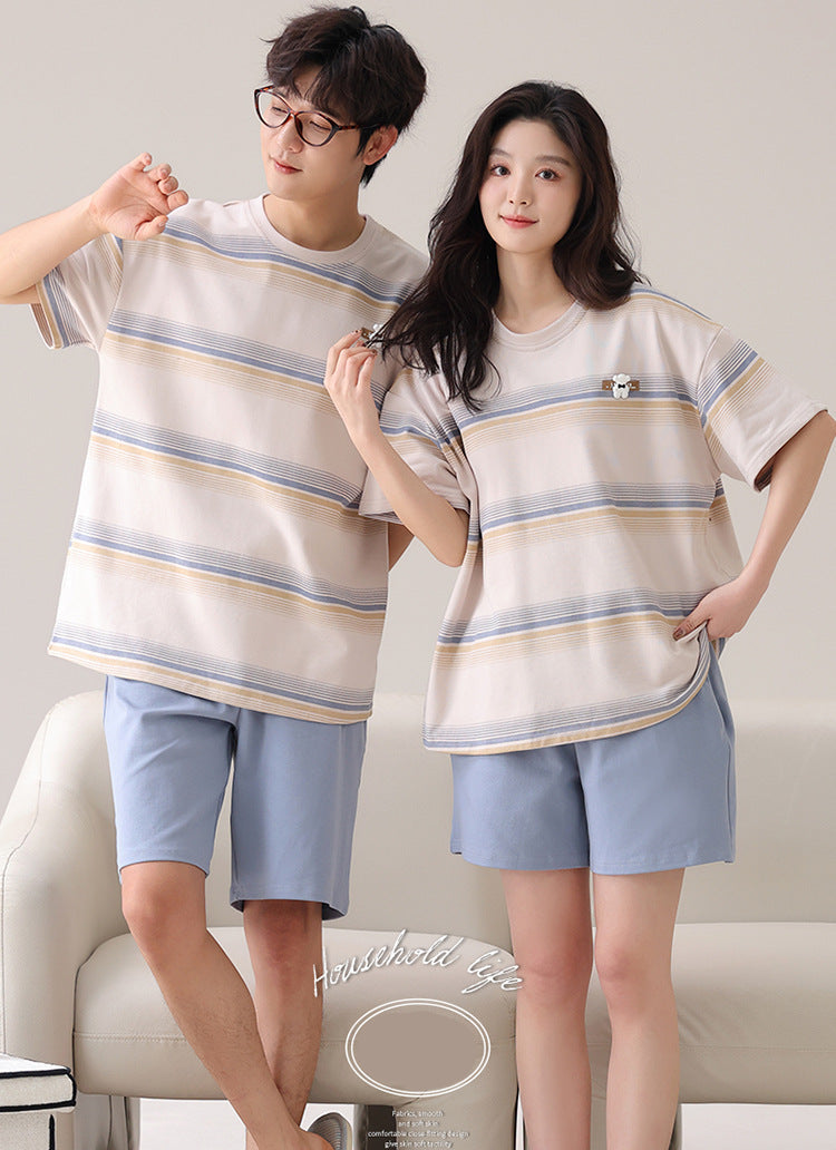 Comfy Summer Couple Pajamas Set - Soft 100% Cotton