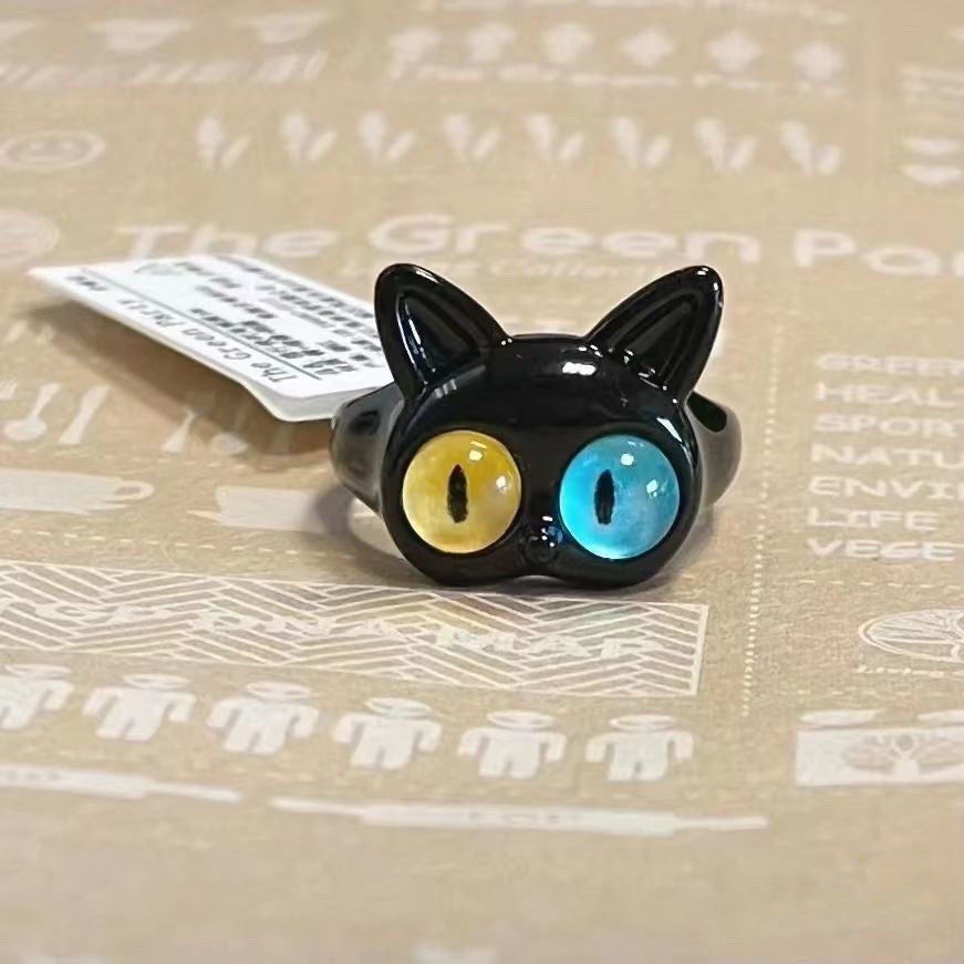 Funny Cartoon Monster Kitten Ring Gift for Girls